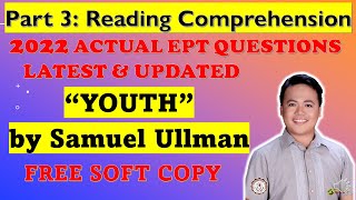 PASSAGE 9: YOUTH by Samuel Ullman II 2022 LATEST PASSAGE II READING COMPREHENSION II FREE SOFT COPY screenshot 2