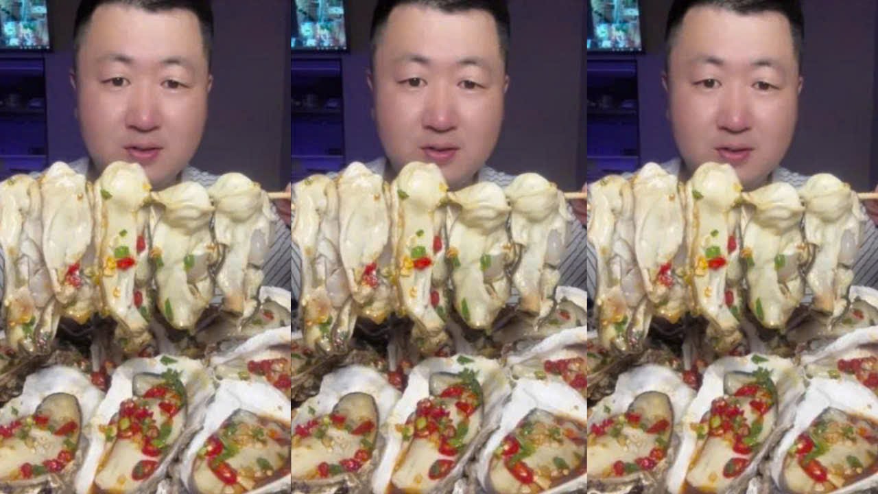 Mukbang Yang Zai Food | Eat Steamed Oyster Skewers, Big Oysters Spicy