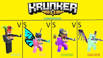 Krunker.io Noob Vs Pro Vs Legend Vs Hacker Comparison | Krunker Nuke Gameplay
