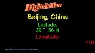 Beijing China - Latitude and Longitude - Digits in Three