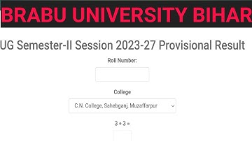 brabu semester 2 result 2023-27 / bihar university second semester result