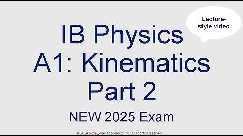 NEW 2025 EXAM IB Physics A1 Kinematics Part 2