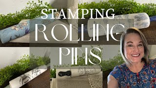 Stamping rolling pins for home decor/upcycled thrifted rolling pins/Iron Orchid Designs Stamps