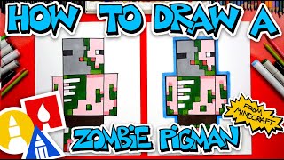 how to draw a zombie pigman from minecraft for kids 13 and up