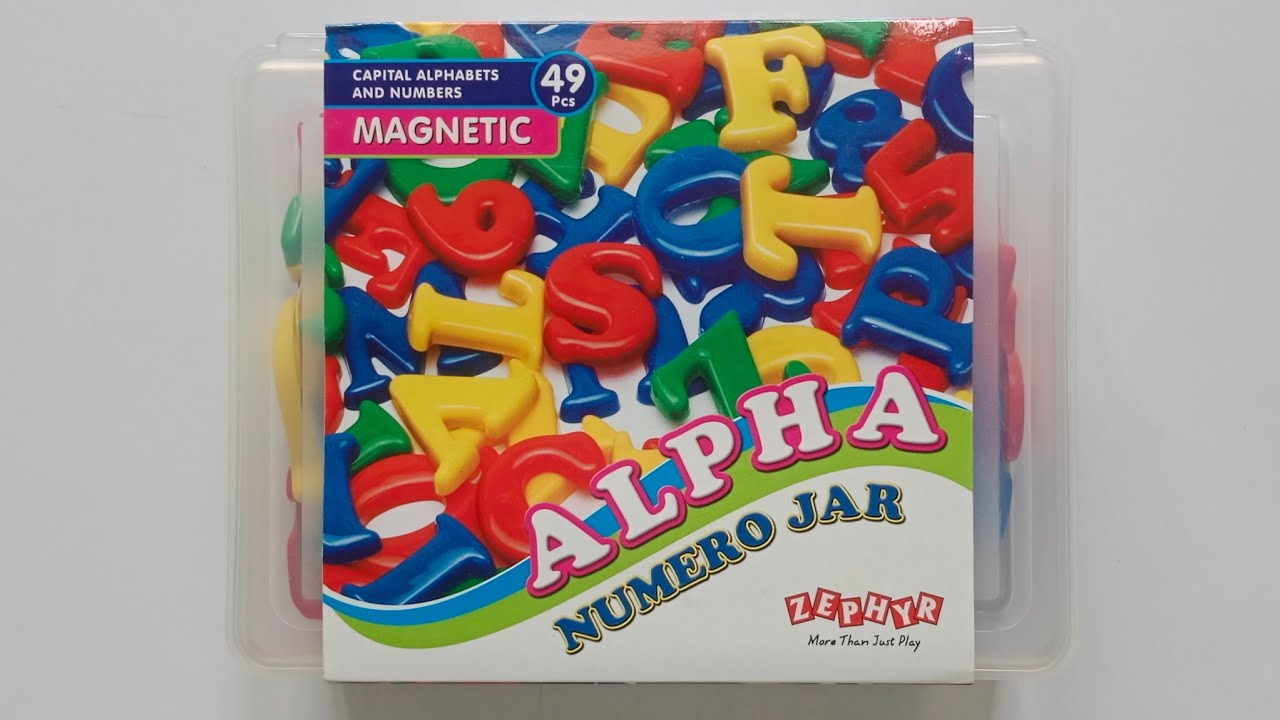 Unboxing magnetic alphabet alpha numero jar satisfying and relaxing ...