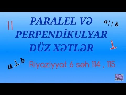RİYAZİYYAT 6 / SƏH 114 - 115 / PARALEL VƏ PERPENDİKULYAR DÜZ XƏTLƏR