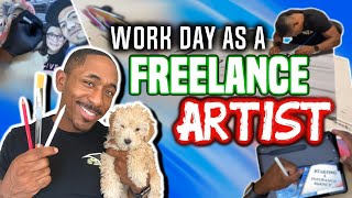 A Work Day As A Freelance Artist (DAY IN THE LIFE)