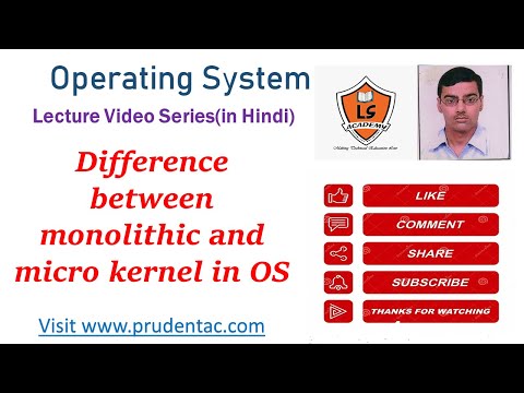 Difference between monolithic and micro kernel in OS