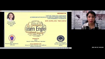 Webinar on Virtual English Language Lab  (Communication Skill Lab) for Pharmacy Students.