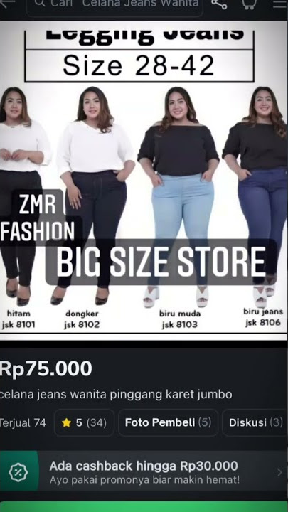 Celana jeans ukuran standar dan jumbo banyak warna 27-42 bisa cek di tokopedia Zmr Fashion