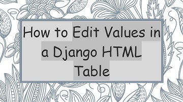 How to Edit Values in a Django HTML Table