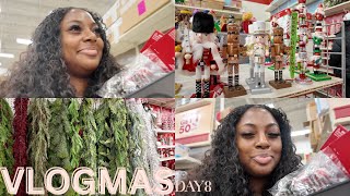 VLOGMAS DAY 8 | Christmas decoration shopping : Michael's, Homegoods, &amp; Target