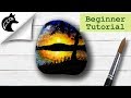 Rock Painting Tutorial For Beginners Sunset