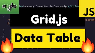 Grid.js Modern Javascript Data Table Library For Rendering Data Tutorial for Beginners 2020 screenshot 5