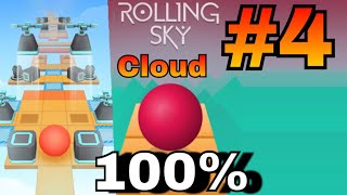 Rolling Sky - Level 4 Cloud 100% All Gems 💎