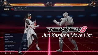 Jun Kazama Move List - TEKKEN 8