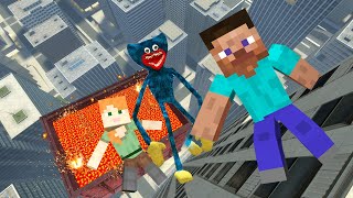 Minecraft & Huggy Wuggy - Crazy Ragdolls, Funny Moments [GMOD] #318
