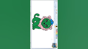 how to easily drawing Lion 🦁 in MS Paint 🎨 computer 💻 #drawing #shortsfeed #painting #lion