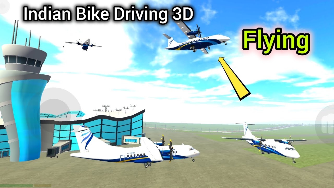 Aeroplane Flying In - Indian Bike Driving 3D 😘 Big Aeroplane ✈️✈️ Filying Indian bike driving 3d 😱