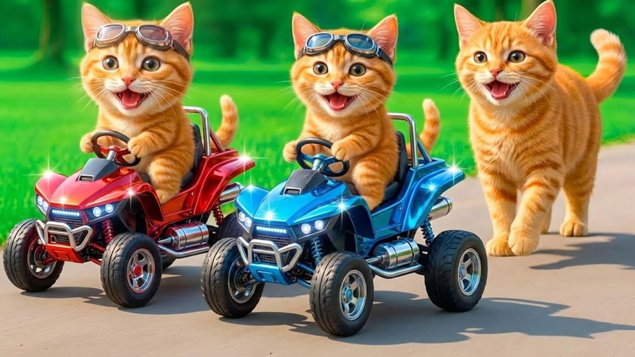 Kittens Drive Fire Monster Trucks 🚓 on a Revenge Mission to Rescue Mama Cat from a Bully💥🐱