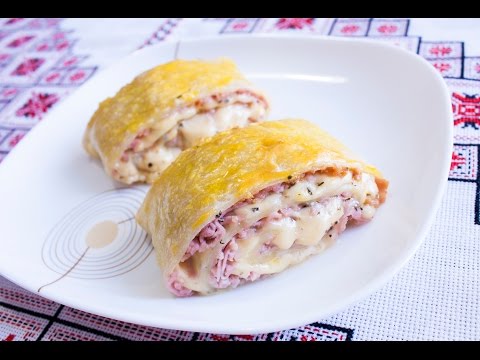 Рулетики из слоеного теста с сыром и колбасой Что приготовить из слоеного теста Слоёное тесто рецепт