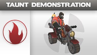 Taunt Demonstration: Hot Wheeler
A video demonstrating the Hot Wheeler taunt.
https://wiki.tf/Hot_Wheeler
This is part of an ongoing weapon demonstration project.
Help us out! Learn more at: https://wiki.tf/Team_Fortress_Wiki:Weapon_Demonstration Taunt Demonstration: Hot Wheeler