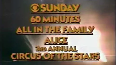 70s Ads CBS 60 Minutes, All in the Family, Alice, 3rd Annual Circus of the Stars Promo 1978 remaster
