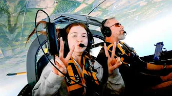 She was SO scared, until she Loved it! Evelyn's 1st Aerobatic Flight