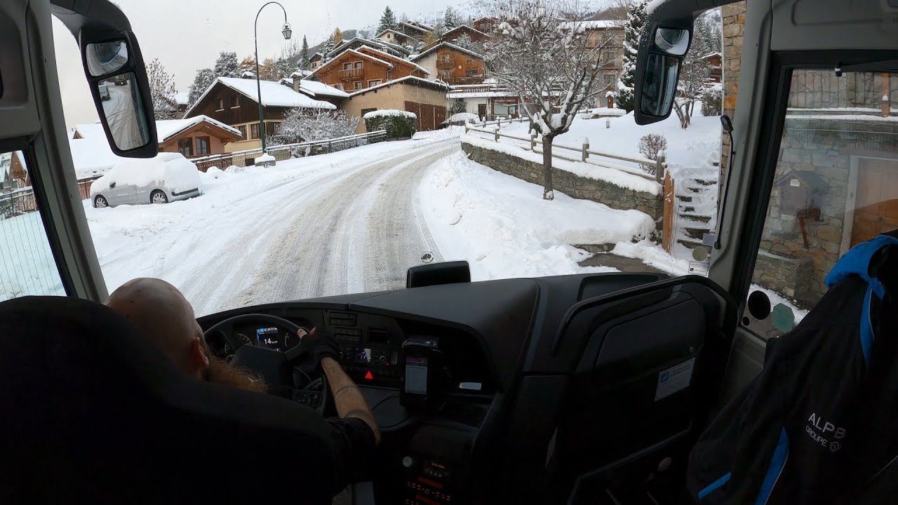 Bus drive in the Alps 4K