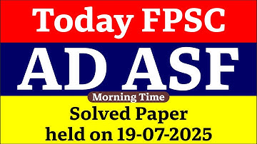 Today AD ASF Solved Paper held on 19-07-2025 |  Morning Shift | AD ASF Today Paper