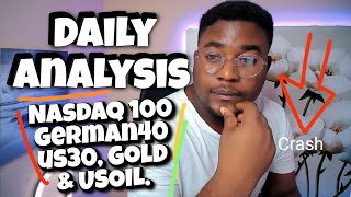 Forex Daily Analysis | NASDAQ 100, US30, GOLD, USOIL & GERMAN40 ( MARKET CRASH)