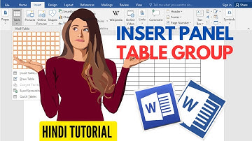 Table Group in Insert tab | Tables group in Insert tab microsoft word