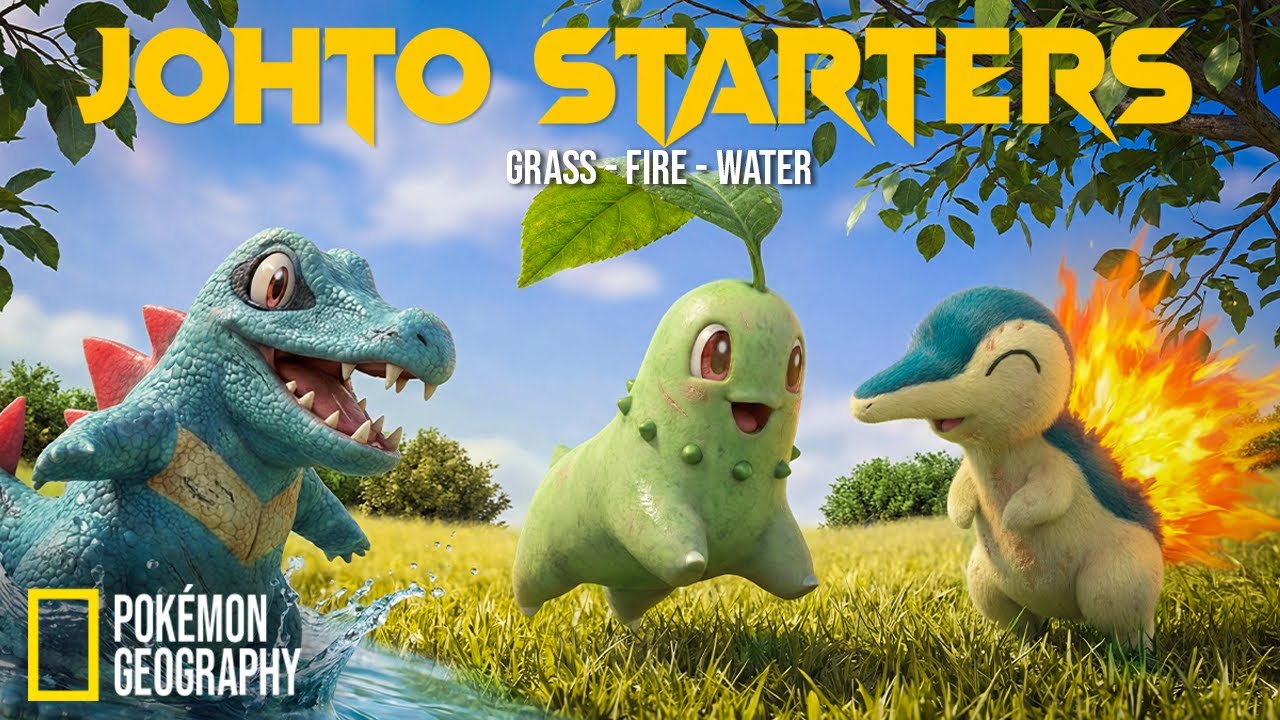 Real Life Pokémon - NatGeo: Johto Starters | Totodile, Chikorita, Cyndaquil (Pokémon Documentary)