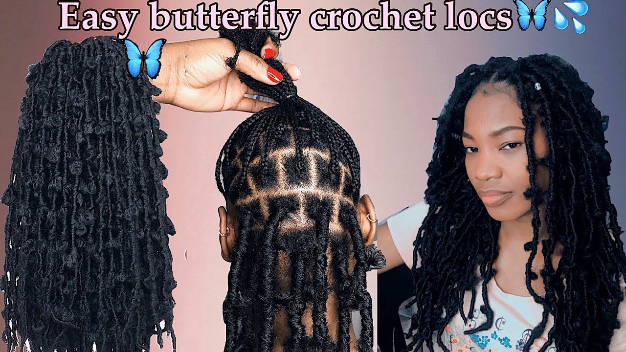 SUPER SIMPLE Butterfly Locs Using Individual Crochet Method