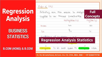 Regression Analysis Statistics | Correlation and Regression | B Com | Vijay Adarsh | StayLearning