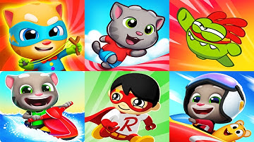 Talking Tom Hero Dash/Candy Run/Jetski 2/Sky Run/Om Nom Run/Tag With Ryan [Gameplay #576]