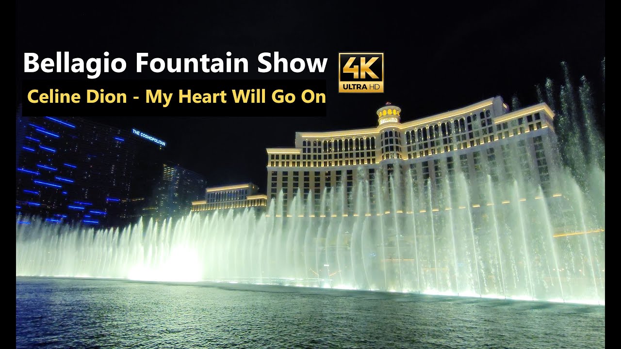 Las Vegas Bellagio Fountain Show Celine Dion My Heart Will Go On