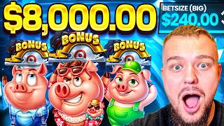 HUFF N PUFF DROPPED THE MAX BET BONUS IN ONE SPIN! (Big Win!)