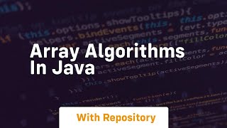 array algorithms in java