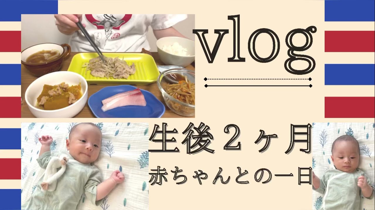生後２ヶ月の赤ちゃん Vlog ハンドリガード スリング 夕飯 Youtube