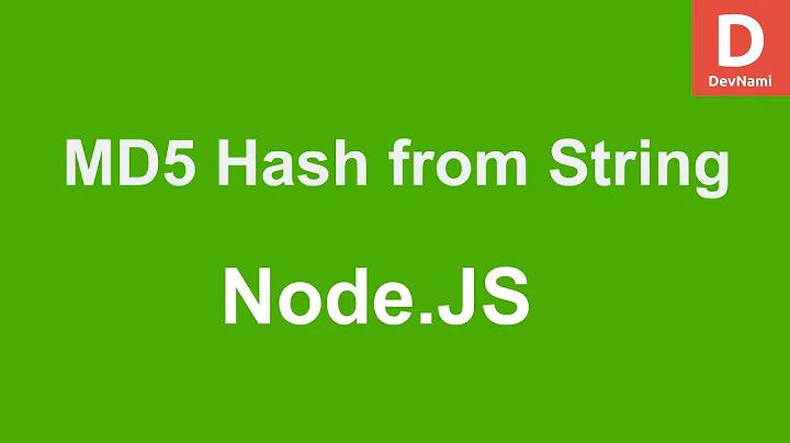 NodeJS Create MD5 Hash from String