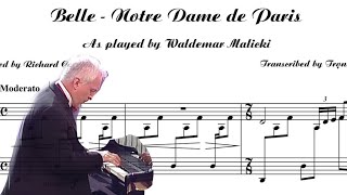 Belle Notre Dame De Paris | Richard Cocciante | Played By Waldemar Malicky (Piano Transcription)