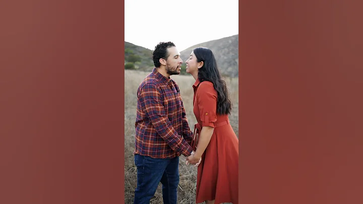 Lovebirds: Engagement of a Cute Couple. Engagement kiss 🐱❤️