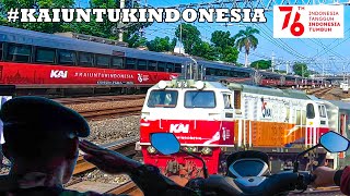 Motor Ride Spesial Kereta Api Livery HUT RI Kemerdekaan Indonesia Ke-76