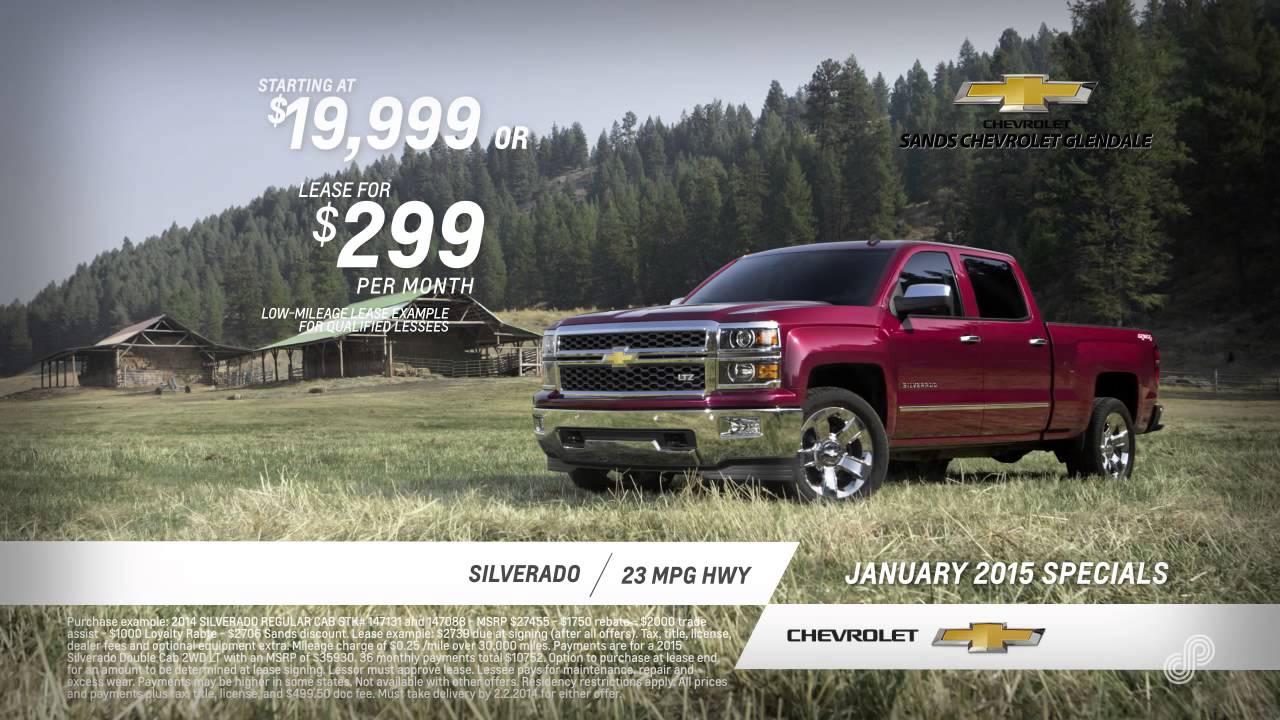 Chevy Silverado Purchase and Lease Specials Sands Chevrolet Glendale