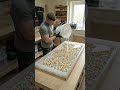 DIY Epoxy White Pebble & Gold Flakes Coffee Table #epoxy #aesthetic