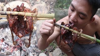 Primitive Technology: Shoot the bird with blowgun and delicious grilling