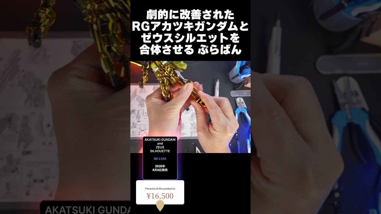 改善されたRGアカツキガンダム＆ゼウスシルエット【ガンプラレビュー】akatsuki GUNDAM & zeus gunpla review【ガンダムSEEDFREEDOM】#shorts