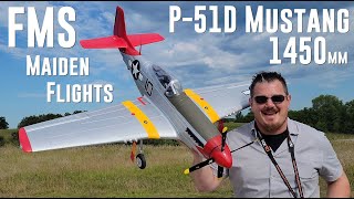 FMS - P-51D Mustang Red Tail V8 - 1450mm - 3X Maiden Flights