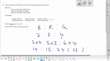 Edexcel Mathematics 1MA1 GCSE  May  2019  Paper 1H Question 6 Ratio